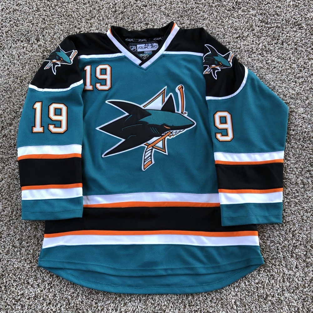 Reebok CCM San Jose Sharks Joe Thornton #19 NHL Jersey Teal Size 50 Canada Made